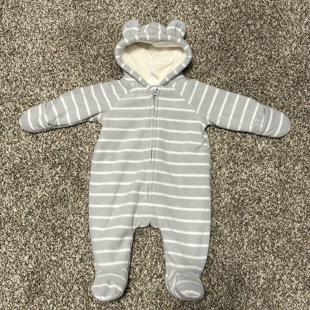 Baby size 0-3 fleece coverall